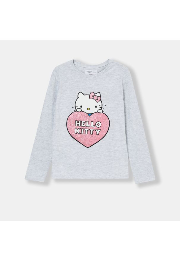 Sinsay - Koszulka Hello Kitty - Jasny szary. Kolor: szary. Wzór: motyw z bajki