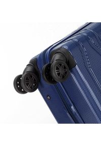 Wittchen - Duża walizka z polikarbonu tłoczona granatowa. Kolor: niebieski. Materiał: guma #8