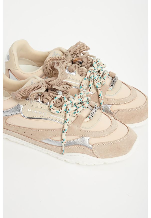 Pinko - Sneakersy damskie zamszowe PINKO. Materiał: zamsz