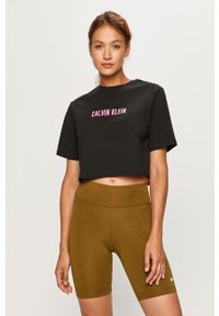 Calvin Klein Performance - T-shirt. Okazja: na co dzień. Kolor: czarny. Materiał: bawełna, dzianina, elastan. Wzór: nadruk. Styl: casual #1