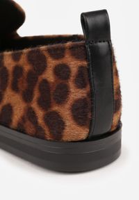 Born2be - Panterkowe Mokasyny Vices ze Skórzaną Wkładką i Ozdobnymi Przeszyciami Adestiia. Materiał: skóra. Styl: elegancki, klasyczny #6