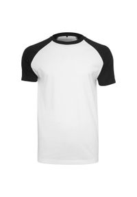 BUILD YOUR BRAND - Kontrastowa Koszulka Raglan Unisex Dla Dorosłych. Kolor: biały, wielokolorowy, czarny. Długość rękawa: raglanowy rękaw