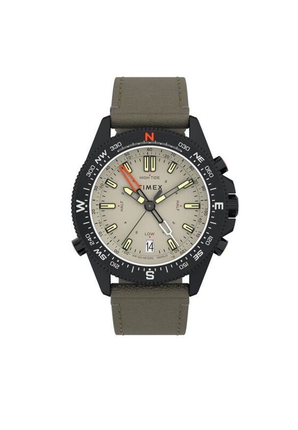 Timex Zegarek Tide-Temp-Compass 43mm Eco-Friendly Strap TW2V21800 Czarny. Kolor: czarny