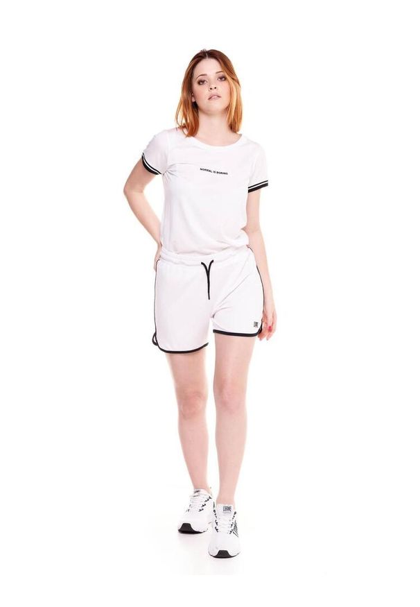 LEONE 1947 APPAREL - Czarno-białe spodenki damskie. Kolor: biały. Materiał: tkanina. Sport: fitness
