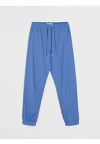 Sinsay - Dresowe spodnie jogger terry - niebieski. Kolor: niebieski. Materiał: dresówka #1
