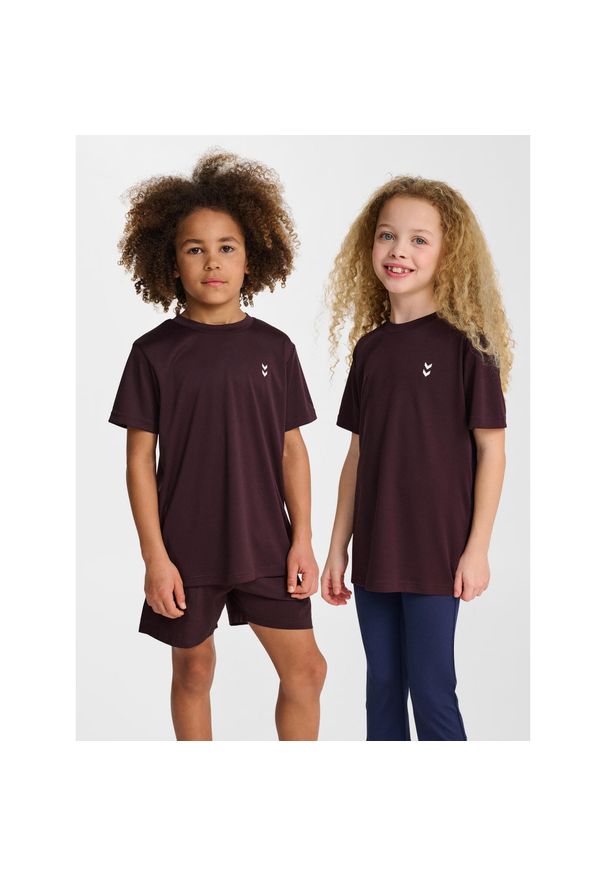 Koszulka dla dzieci Hummel Pulse. Kolor: wielokolorowy, czerwony, różowy, brązowy. Sport: joga i pilates