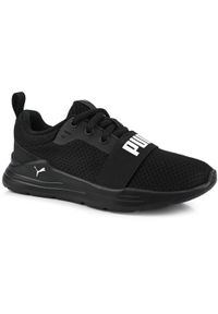 Puma - Dziecięce buty sportowe sneakersy lekkie czarne PUMA WIRED RUN PS. Kolor: czarny. Sport: bieganie