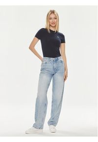 Lacoste T-Shirt TF7218 Granatowy Slim Fit. Kolor: niebieski. Materiał: bawełna #4