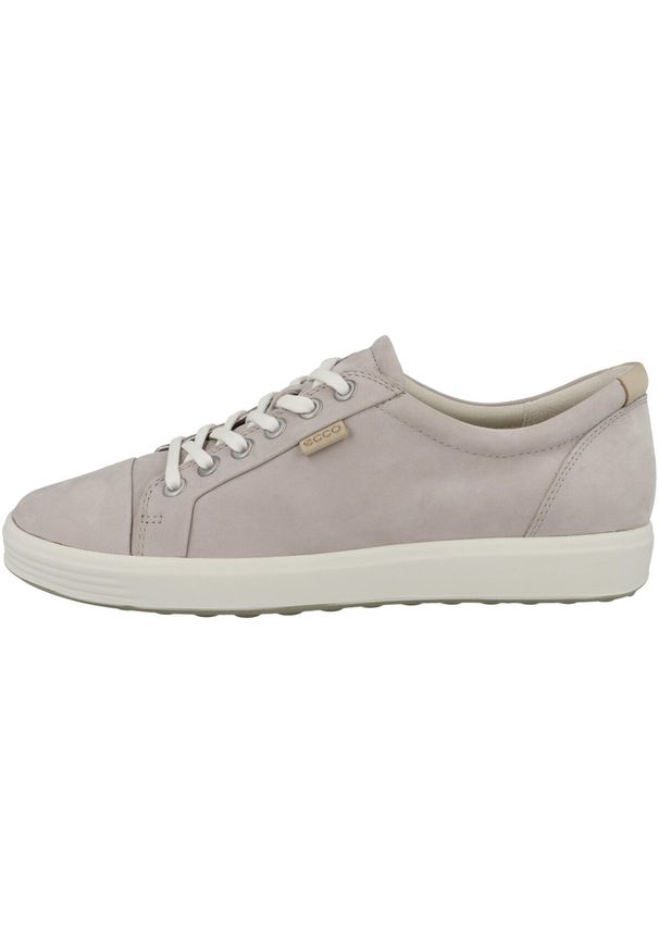 ecco - Buty do chodzenia damskie Ecco Sneaker Soft 7. Kolor: beżowy. Materiał: skóra. Szerokość cholewki: normalna. Sport: turystyka piesza