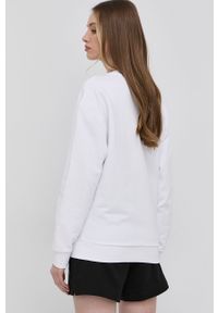 Hugo - HUGO bluza bawełniana damska kolor biały z aplikacją. Kolor: biały. Materiał: bawełna. Długość rękawa: długi rękaw. Długość: długie. Wzór: aplikacja #4