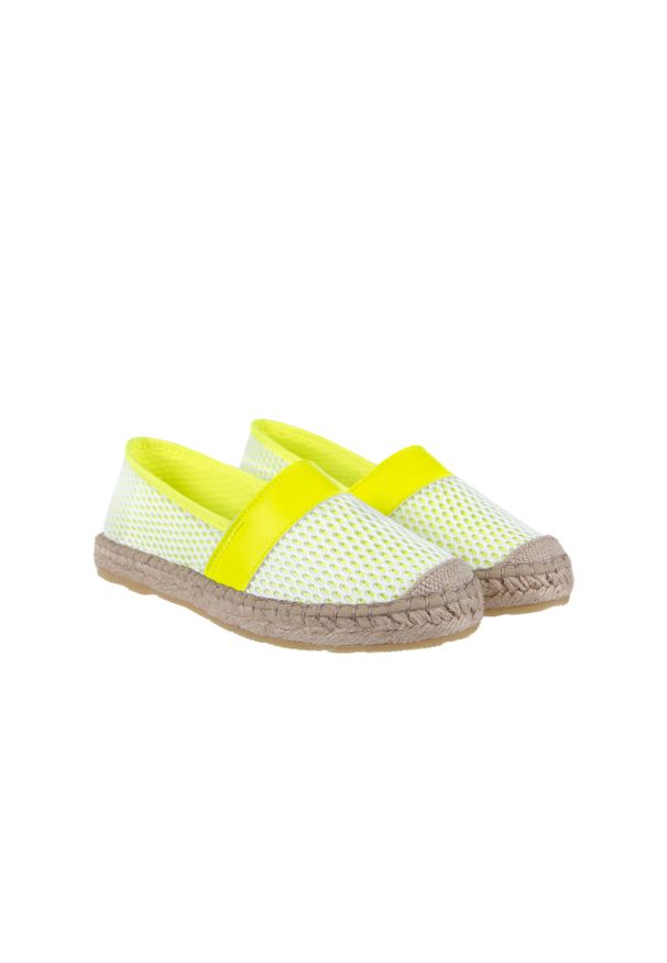 Espadryle Bayla-115 104130 Amarillo, Żółty/ Biały, Materiał. Okazja: na co dzień. Kolor: żółty. Materiał: tkanina. Szerokość cholewki: normalna. Styl: casual