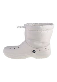 Buty Crocs Classic Lined Neo Puff Boot W 206630-143 białe. Wysokość cholewki: przed kolano. Kolor: biały. Materiał: guma, syntetyk. Szerokość cholewki: normalna
