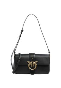Pinko - PINKO Czarna kopertówka Love One Classic Slouchy Fl Vitello Morbido. Kolor: czarny. Materiał: skórzane. Styl: klasyczny, elegancki #4