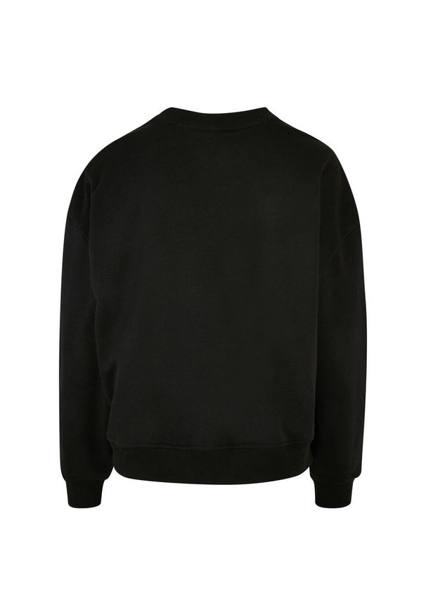 BUILD YOUR BRAND - Bluza Damska Dekolt W Szpic Oversized. Kolor: czarny