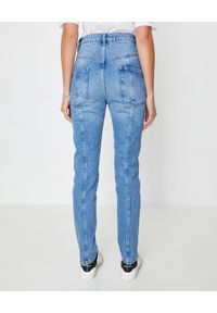 ISABEL MARANT - Niebieskie jeansy Straight Fit. Okazja: na co dzień. Stan: podwyższony. Kolor: niebieski. Wzór: aplikacja. Styl: klasyczny, sportowy, casual