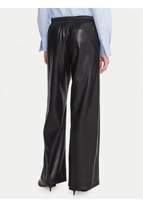 Marella Spodnie z imitacji skóry Anello 2525786062 Czarny Wide Leg. Kolor: czarny. Materiał: skóra