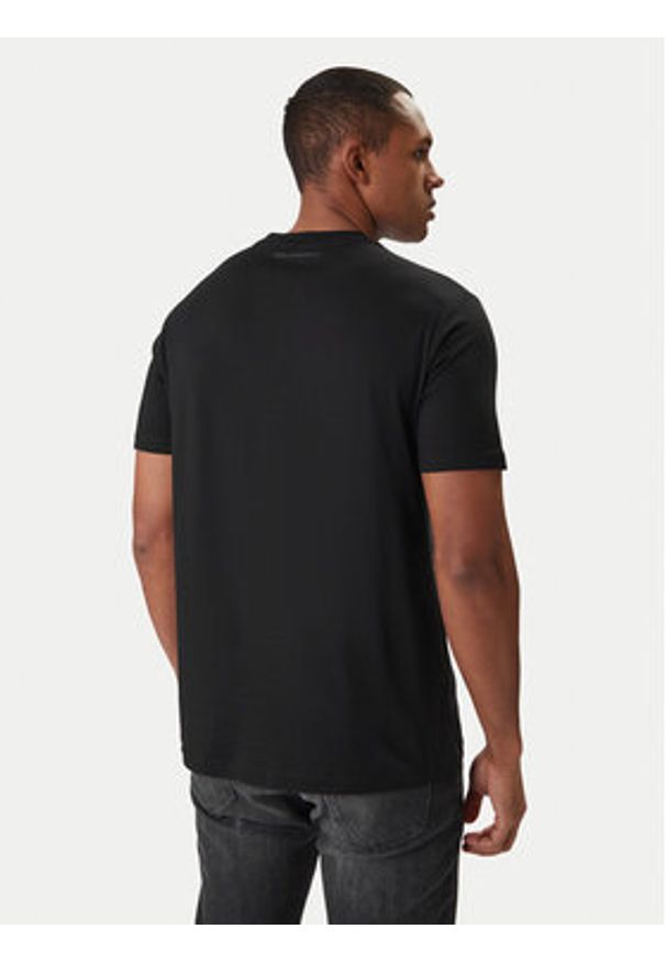 Karl Lagerfeld - KARL LAGERFELD T-Shirt 755070 561252 Czarny Regular Fit. Typ kołnierza: dekolt w karo. Kolor: czarny. Materiał: bawełna