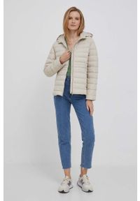 TOMMY HILFIGER - Tommy Hilfiger kurtka puchowa damska kolor beżowy przejściowa. Kolor: beżowy. Materiał: puch #5
