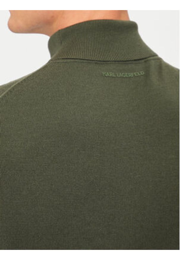 Karl Lagerfeld - KARL LAGERFELD Golf 655058 544399 Zielony Regular Fit. Typ kołnierza: golf. Kolor: zielony. Materiał: wełna