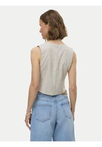 Vero Moda Kamizelka Caia 10333795 Beżowy Regular Fit. Kolor: beżowy. Materiał: bawełna #5