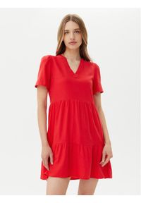 only - ONLY Sukienka letnia Tiri-Caro 15310970 Czerwony Regular Fit. Kolor: czerwony. Materiał: wiskoza. Sezon: lato