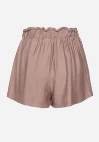 Born2be - Fioletowe Wiskozowe Szorty w Stylu Paper Bag z Paskiem Saramora. Okazja: na co dzień, na spacer. Kolor: fioletowy. Materiał: wiskoza. Sezon: lato. Styl: elegancki, casual #7