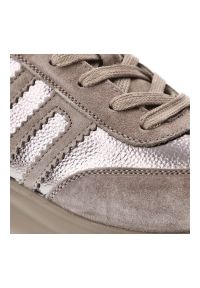 Beżowe Sneakersy Filippo Stylowe Obuwie Damskie. Okazja: na spacer. Zapięcie: sznurówki. Kolor: beżowy. Materiał: zamsz, guma. Szerokość cholewki: normalna. Obcas: na platformie. Sport: turystyka piesza #5