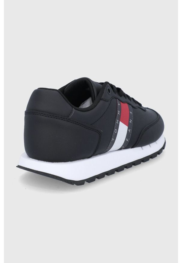 Tommy Jeans Buty kolor czarny. Nosek buta: okrągły. Zapięcie: sznurówki. Kolor: czarny. Materiał: poliester, guma
