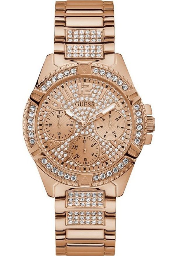 Zegarek Guess Zegarek damski Guess W1156L3 różowe złoto. Kolor: złoty, wielokolorowy, różowy