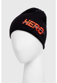 Rossignol czapka HERO kolor czarny z cienkiej dzianiny. Kolor: czarny. Materiał: dzianina. Wzór: haft #2