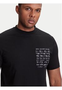 Karl Lagerfeld - KARL LAGERFELD T-Shirt 755041 553225 Czarny Regular Fit. Typ kołnierza: dekolt w karo. Kolor: czarny. Materiał: bawełna #5