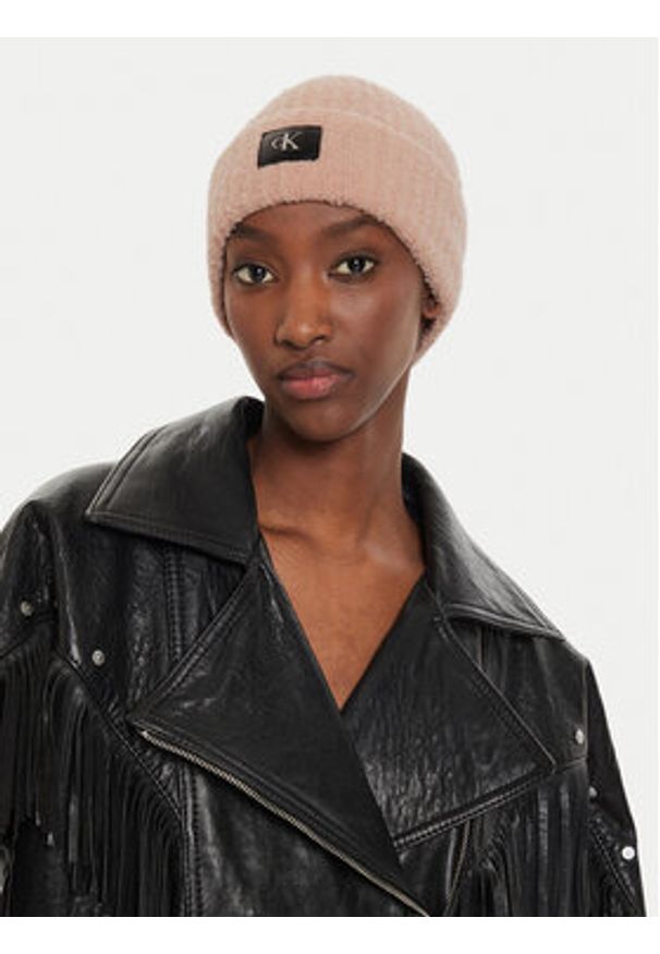 Calvin Klein Czapka Hardware K60K612652 Różowy. Kolor: różowy. Materiał: akryl
