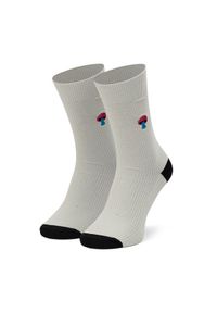 Happy-Socks - Happy Socks Skarpety wysokie damskie REMUS01-9100 Beżowy. Kolor: beżowy. Materiał: materiał