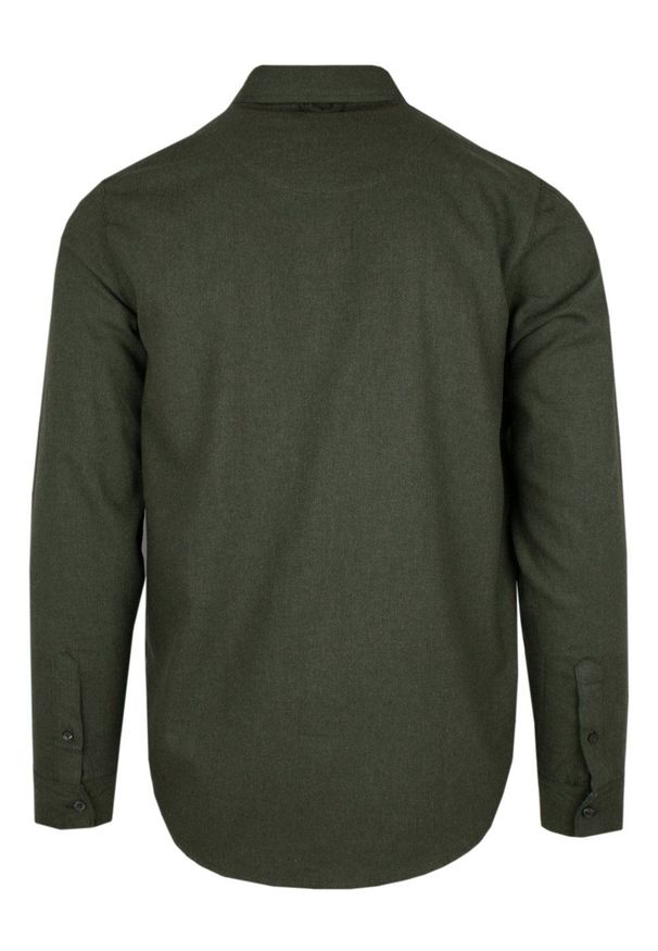 Męska Wygodna Koszula Weekendowa – Brave Soul - Khaki. Okazja: na co dzień. Kolor: brązowy. Materiał: bawełna. Styl: klasyczny, casual