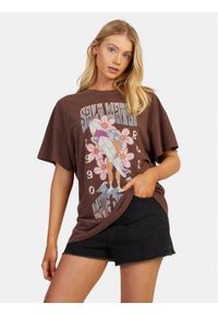 Roxy T-Shirt Sweetjanis Tees URJZT03737 Brązowy Regular Fit. Kolor: brązowy. Materiał: bawełna