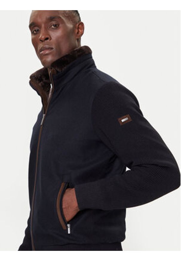 Bugatti Kurtka przejściowa 7600-85557D Granatowy Regular Fit. Kolor: niebieski. Materiał: syntetyk