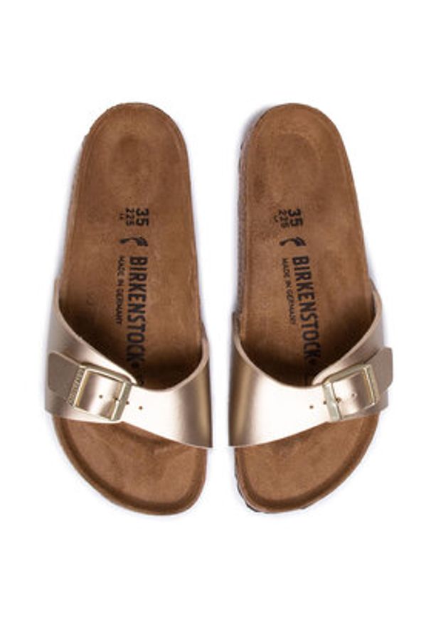 Birkenstock Klapki Madrid Bs 1016107 Złoty. Kolor: złoty. Materiał: skóra