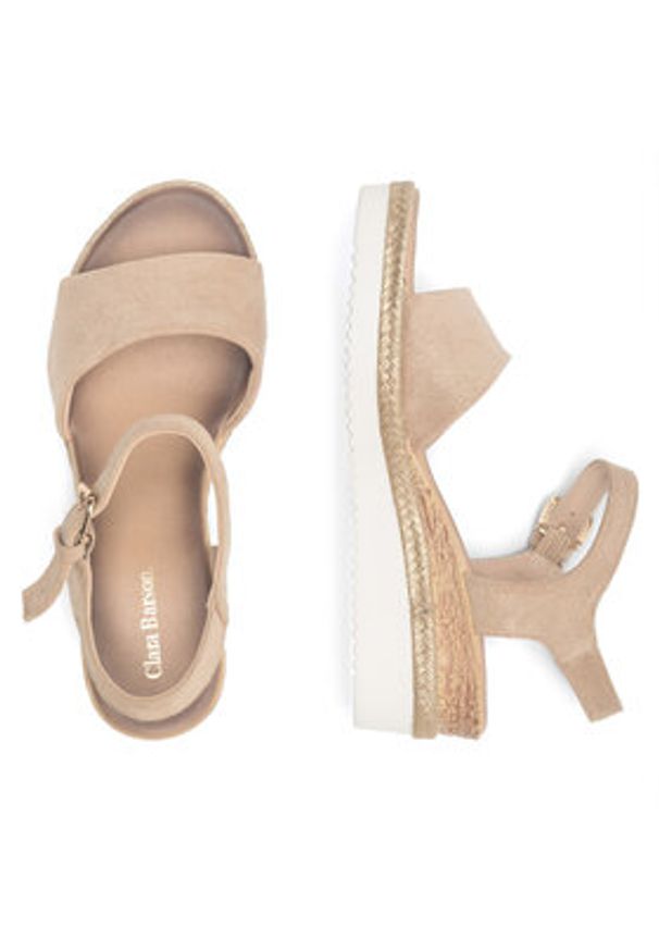 Clara Barson Espadryle WS2189-15 Złoty. Kolor: złoty. Materiał: materiał