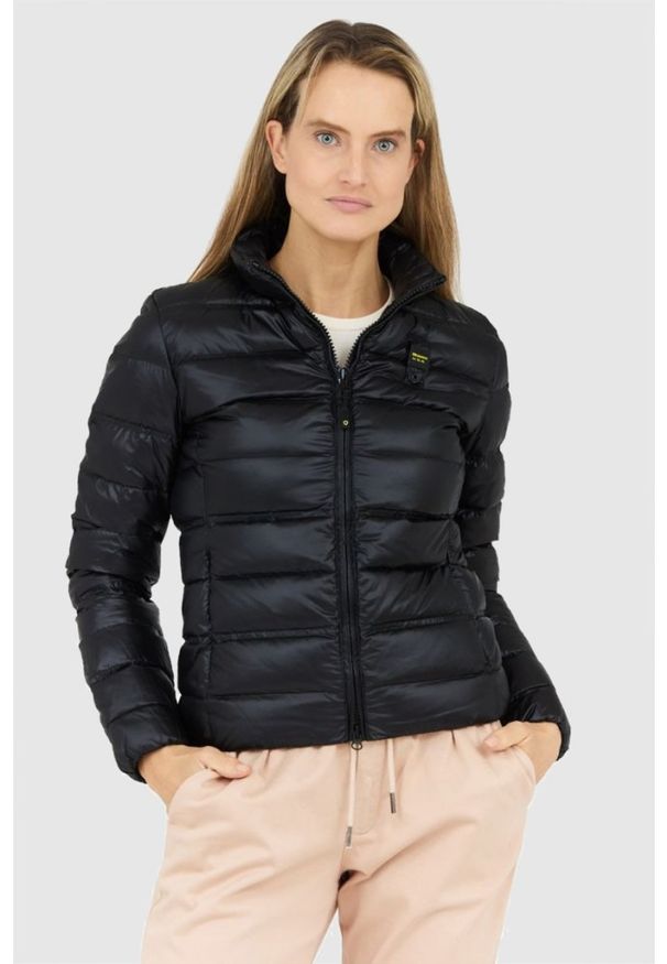 Blauer USA - BLAUER Czarna puchowa kurtka damska Lillie, Rozmiar M. Kolor: czarny. Materiał: puch