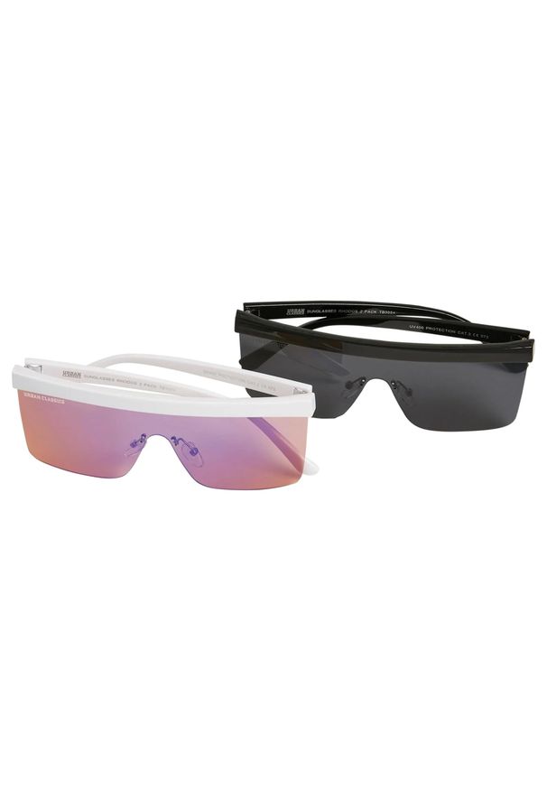 Urban Classics - Okulary Przeciwsłoneczne Unisex Dla Dorosłych Rhodos (zestaw 2 Sztuk). Kolor: biały, czarny, wielokolorowy