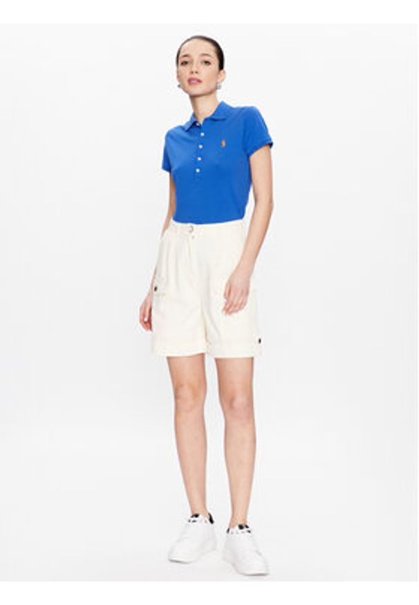 Polo Ralph Lauren Polo 211870245021 Niebieski Slim Fit. Typ kołnierza: polo. Kolor: niebieski. Materiał: bawełna