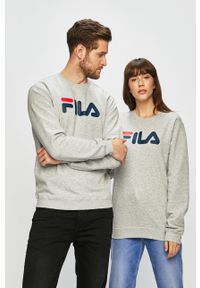 Fila - Bluza. Okazja: na co dzień. Typ kołnierza: bez kaptura. Kolor: szary. Materiał: bawełna, poliester, materiał, dzianina. Wzór: nadruk. Styl: casual #1