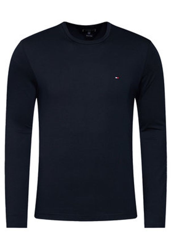 TOMMY HILFIGER - Tommy Hilfiger Longsleeve Logo MW0MW09096 Granatowy Regular Fit. Kolor: niebieski. Materiał: bawełna. Długość rękawa: długi rękaw
