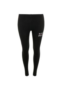 ELEVN - Damskie legginsy z wysokim stanem, czarne, slim, nadruk. Stan: podwyższony. Kolor: czarny. Materiał: dzianina, bawełna. Wzór: nadruk #1