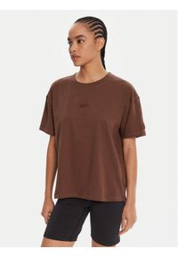 Reebok T-Shirt RK25315CCW Brązowy Regular Fit. Kolor: brązowy. Materiał: bawełna