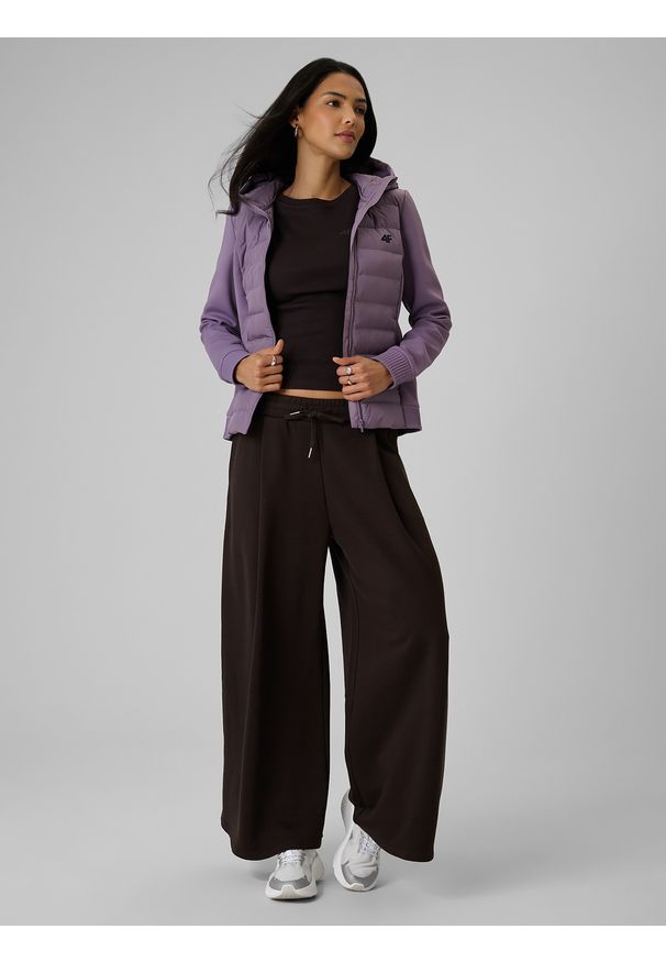 4f - 4F Kurtka z wypełnieniem syntetycznym damska - fioletowa M. Okazja: na co dzień. Kolor: fioletowy. Materiał: syntetyk. Styl: casual