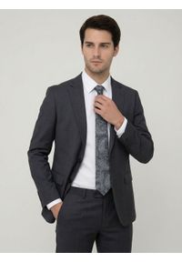 Krawat Męski - Angelo di Monti - Niebieski z Popielem, Duży Wzór. Kolor: niebieski. Materiał: tkanina. Styl: elegancki, wizytowy #5