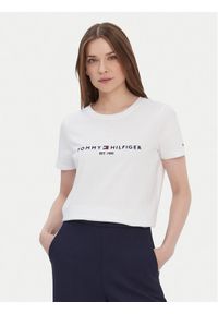 TOMMY HILFIGER - Tommy Hilfiger T-Shirt Heritage C-Nk WW0WW31999 Biały Regular Fit. Kolor: biały. Materiał: bawełna #1