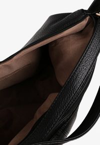 Renee - Czarna Torebka Hobo z Regulowanym Paskiem i Kieszeniami z Ozdobnymi Suwakami Sanirael. Kolor: czarny. Styl: biznesowy, elegancki, casual