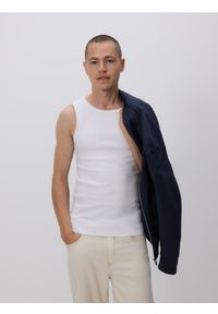 Reserved - Bawełniany tank top - biały. Kolor: biały. Materiał: bawełna